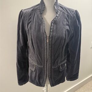 Elegant Women's Velvet Charcoal Blazer